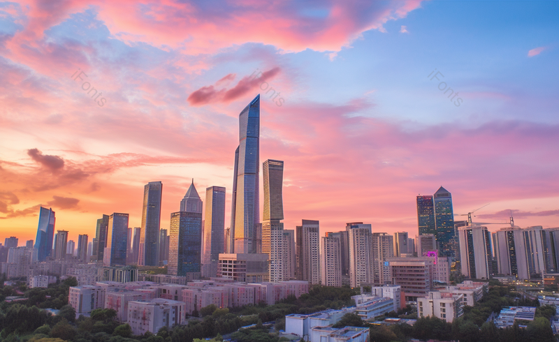 黄昏时分分清晰的摄影图高清的图片中央商务区风光城市建筑风景,高清,摄影图,摄影图片,图片大全,摄影图免费下载